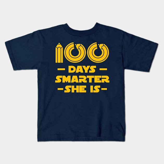 100 Days Smarter She Is Kids T-Shirt by yeoys